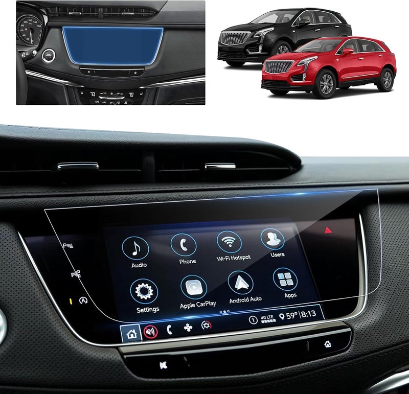 BSTW for 2025 Cadillac XT5 Screen Protector for 2017-2025 XT5/2020-2025 Cadillac XT6 Premium Luxury/Sport 8" Display for 2024 Cadillac XT5 Accessories 9H Tempered Glass Protective Film (XT5 8-In HD) - Image 2